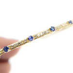 Load image into Gallery viewer, 14K Solid Gold Bangle with Diamonds and Stones. KG98
