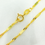 Load image into Gallery viewer, 026G2SBASIT2. 14K Solid Gold Singapore Bar Chain
