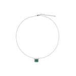 Load image into Gallery viewer, CN97216. 14K Solid Gold Octagon Gemstone Fancy Tiny Necklace