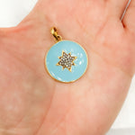 Load image into Gallery viewer, DP578A. Diamond Sterling Silver Round Star Enamel Pendant
