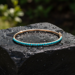Load image into Gallery viewer, BNZ68709TQ. 14K Solid Gold Turquoise Bangle