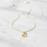 Load image into Gallery viewer, PFA33149. 14K Solid Gold Diamond Rectangle Necklace