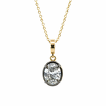 Load image into Gallery viewer, CMN00354. 14K Solid Gold Oval-Shaped Diamond Charm