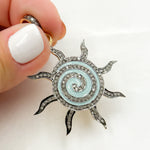 Load image into Gallery viewer, DP378A. Diamond Sterling Silver Sun Enamel Pendant
