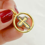 Load image into Gallery viewer, DP462. Diamond Sterling Silver Round Cross Pendant
