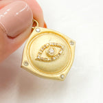 Load image into Gallery viewer, DP1009. Diamond Sterling Silver Square Eye Pendant with Gemstone
