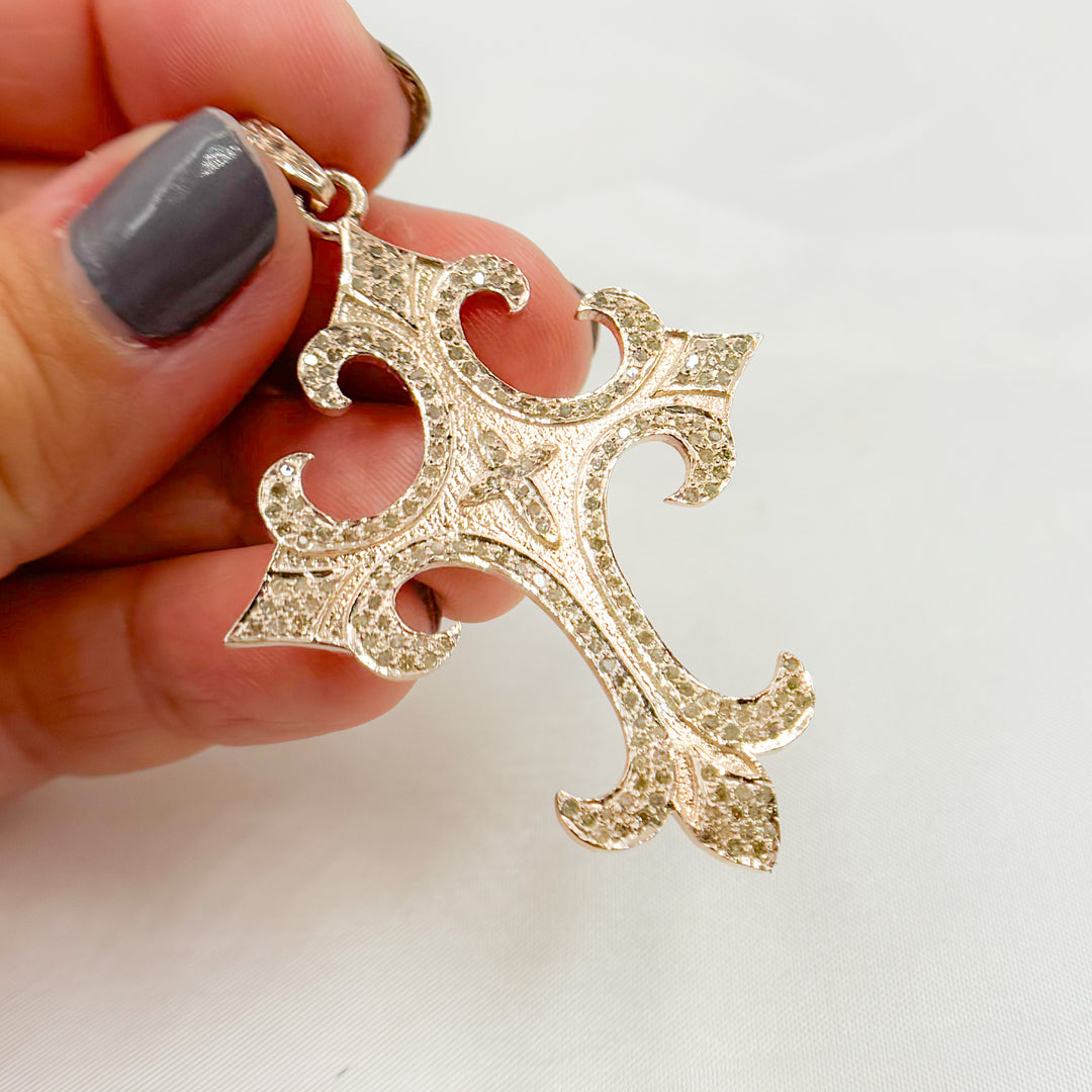 DP307. Diamond Sterling Silver Cross Pendant