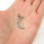 Load image into Gallery viewer, DC086. Diamond Sterling Silver Moon Pendant
