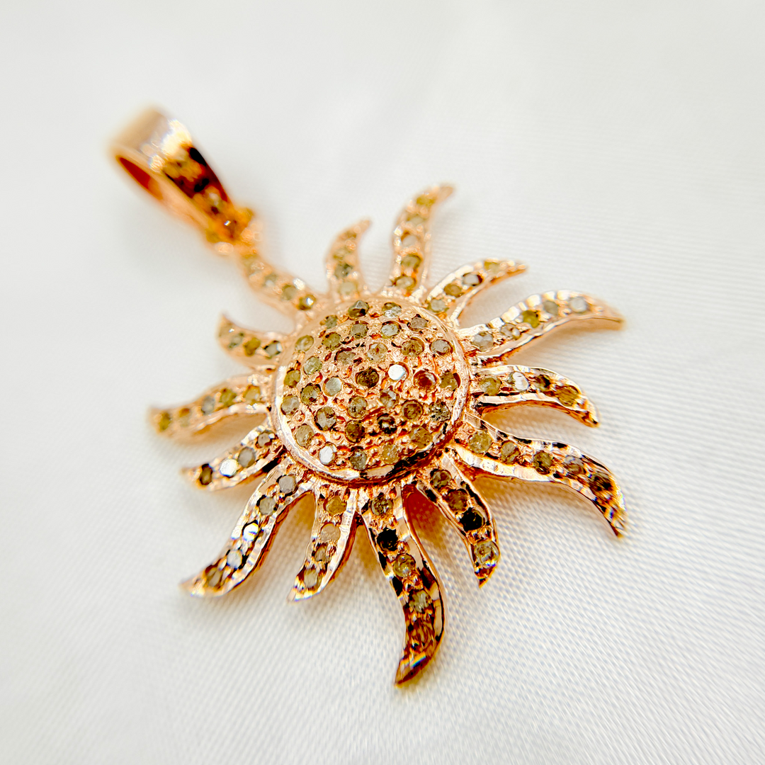 DP270. Diamond Sterling Silver Sun Pendant