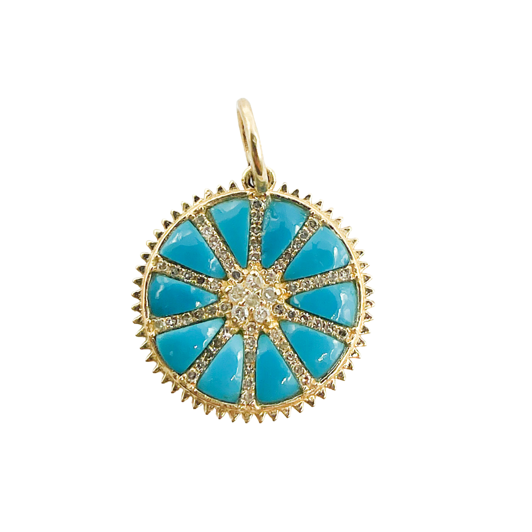 KG20A. 14K Solid Gold Round Charm