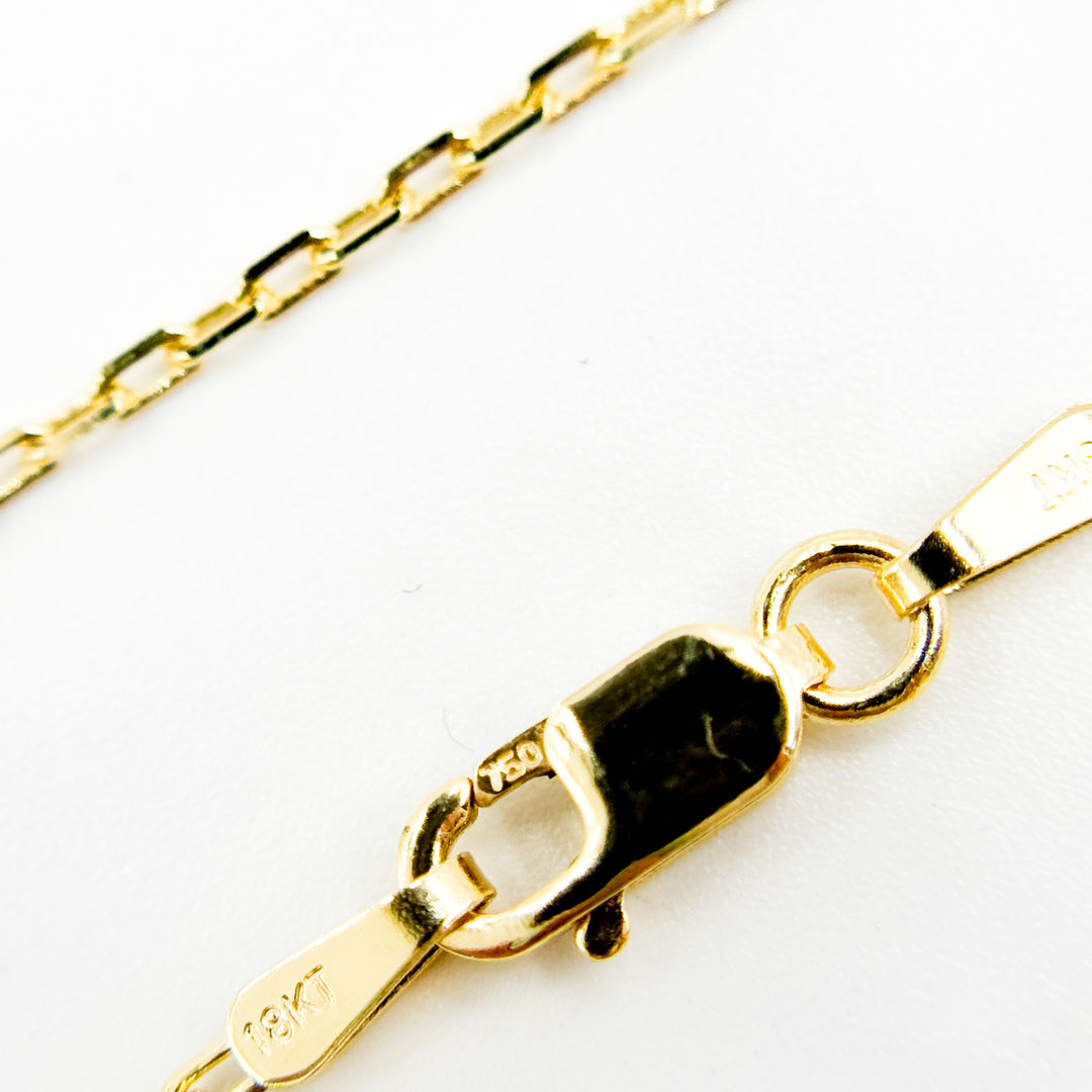 040FFCLT518K. 18K Solid Yellow Gold Cable Link Chain