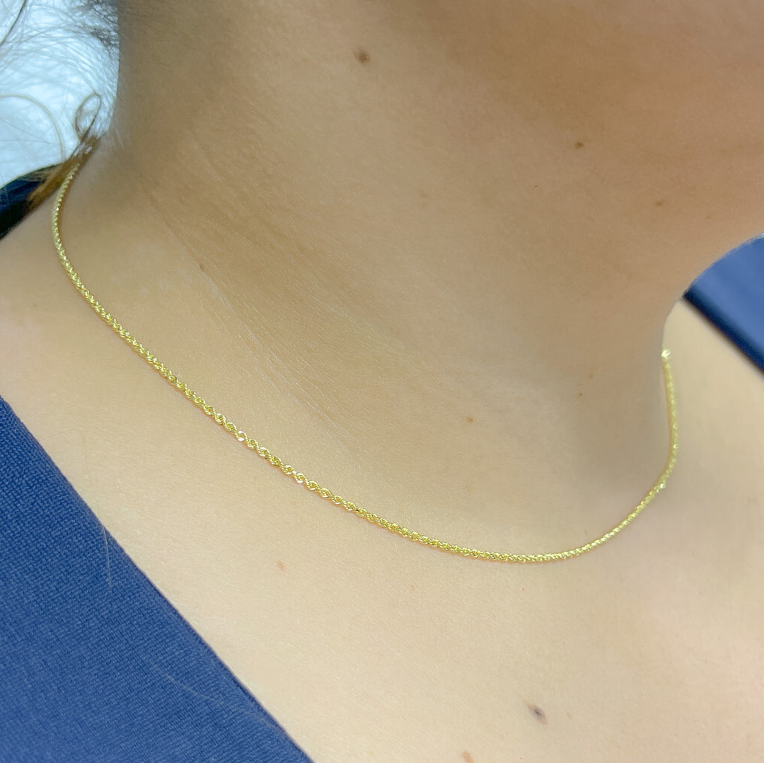 14k Solid Gold Rope Chain Necklace. 025CRDP0L8L