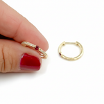 Load image into Gallery viewer, EHC56664. 14K Solid Gold Gemstone &amp; Diamond &amp; Hoop Earrings