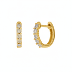 Load image into Gallery viewer, EHA56424. 14K Solid Gold Diamond Huggies Earring