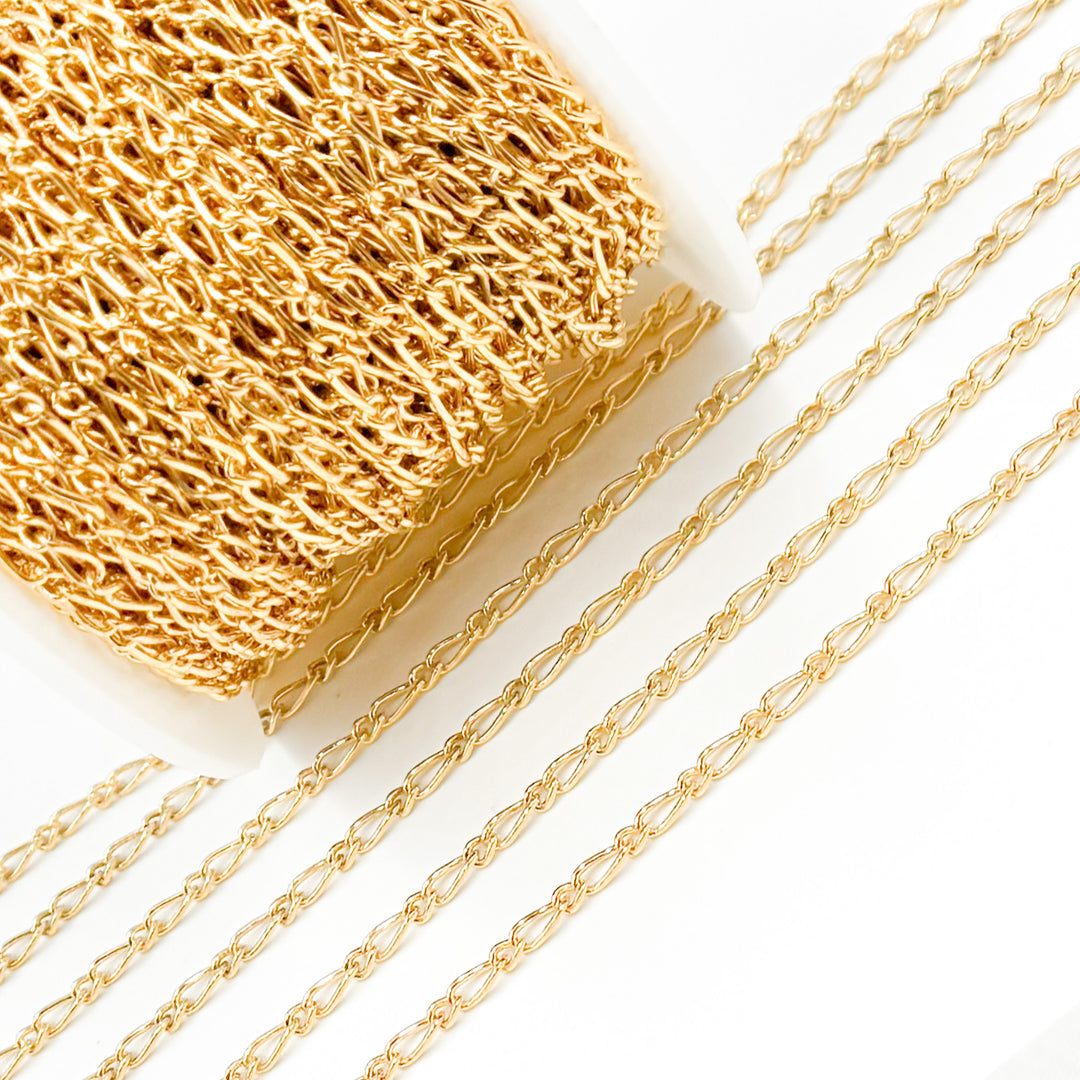 2911CGF. 14K Yellow Gold Filled Figaro Style Chain