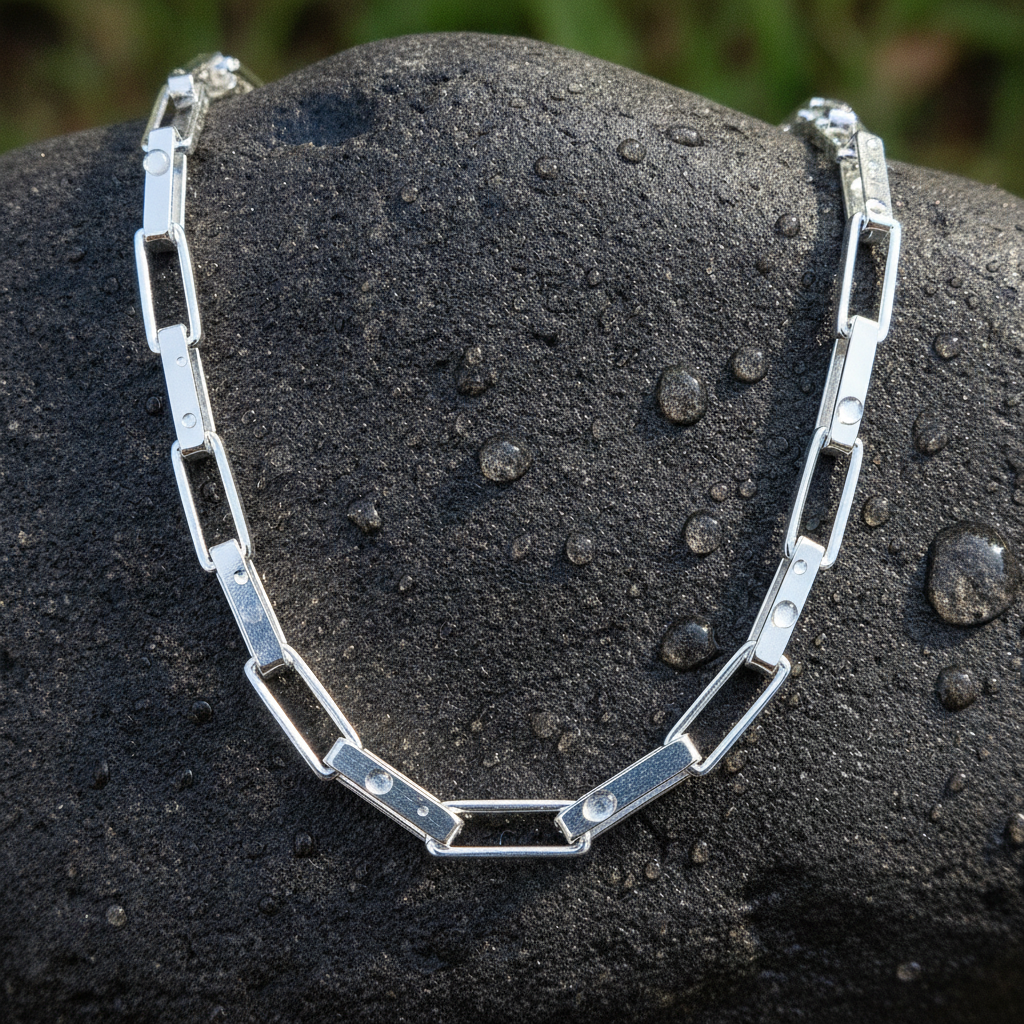 X31SS. Sterling Silver Flat Box Link Chain