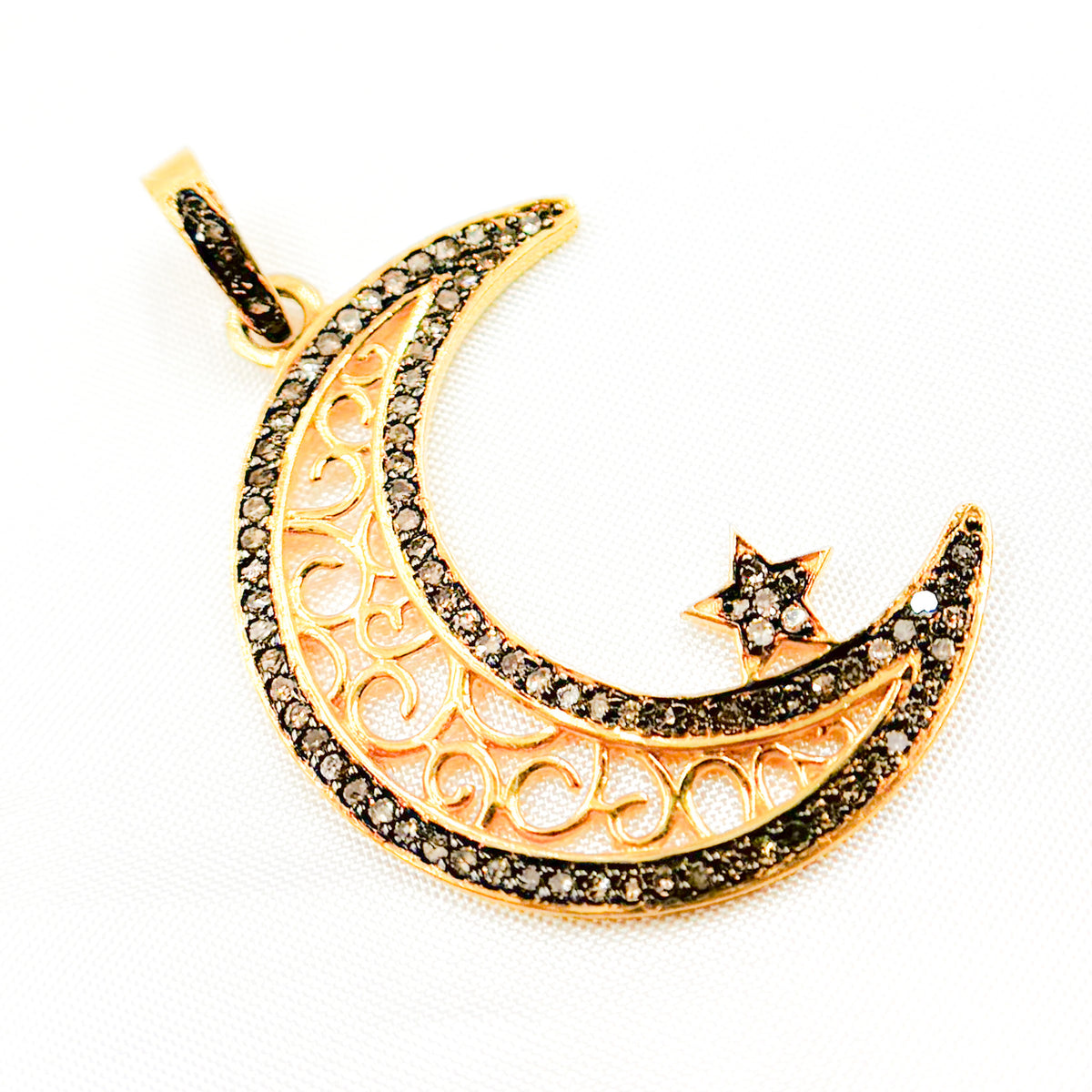 Silver Moon and Star Pendant