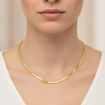 Load image into Gallery viewer, 290J02RUMBA. 14K Solid Gold Flat Snake Necklace
