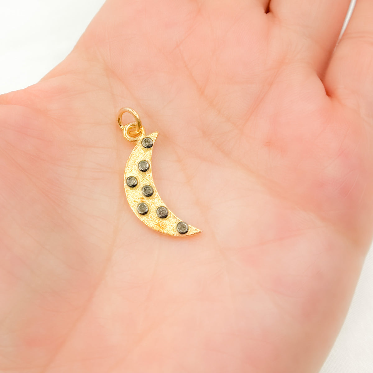 DC202. Diamond Sterling Silver Moon Pendant