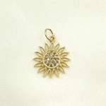 Load image into Gallery viewer, 14K Solid Gold Sun Pendant with Diamonds. GDP355
