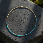 Load image into Gallery viewer, NFT72614TQ. 14K Solid Gold Turquoise Fancy Necklace