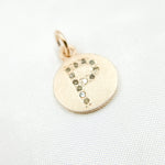 Load image into Gallery viewer, DC077. Diamond Sterling Silver Letter &quot;P&quot; Round Charm
