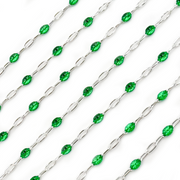Shop Sterling Silver Green Color Enamel Chain