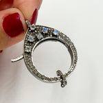 Load image into Gallery viewer, DC649. Diamond Sterling Silver Round Trigger Clasp with Gemstone
