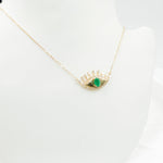 Load image into Gallery viewer, 14K Solid Gold Diamond and Gemstone Eye Necklace. CN96319
