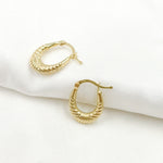 Load image into Gallery viewer, GER177. 14K Solid Gold Croissant Hoops