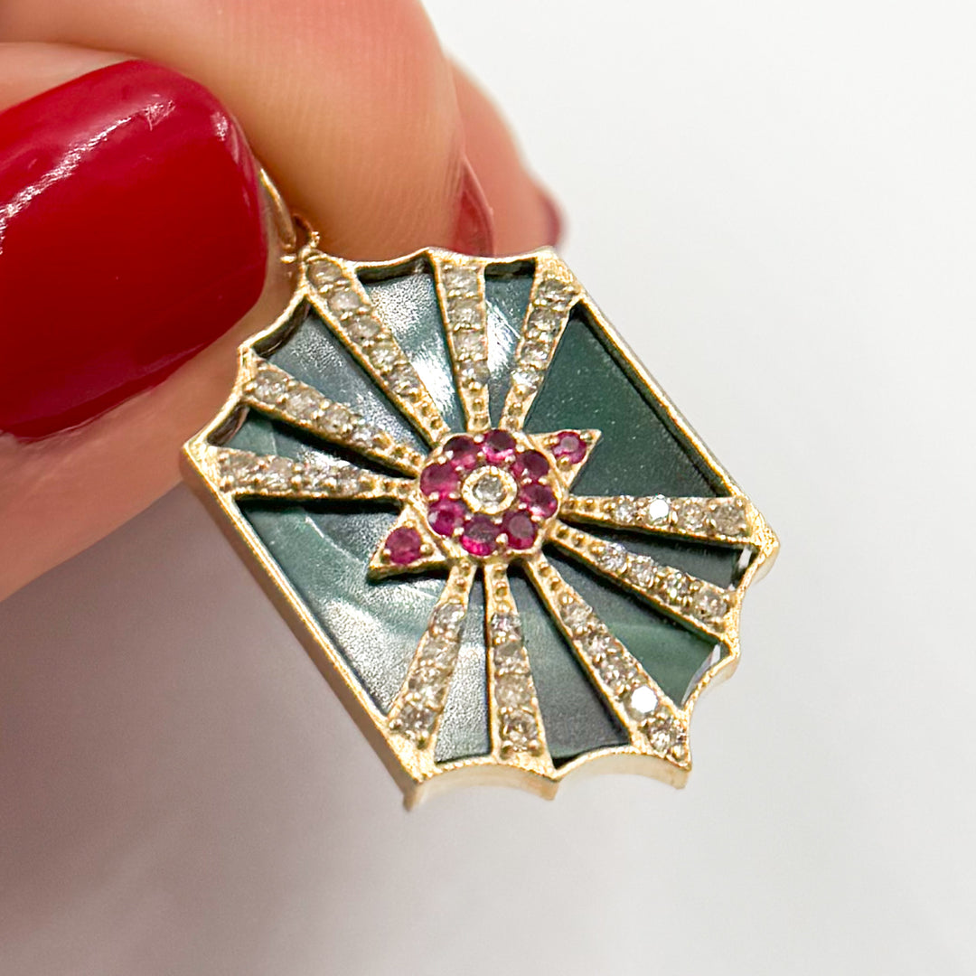 Gold Eye with Rays Pendant