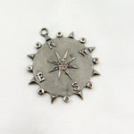 Load image into Gallery viewer, DP531. Diamond Sterling Silver Round Compass Pendant
