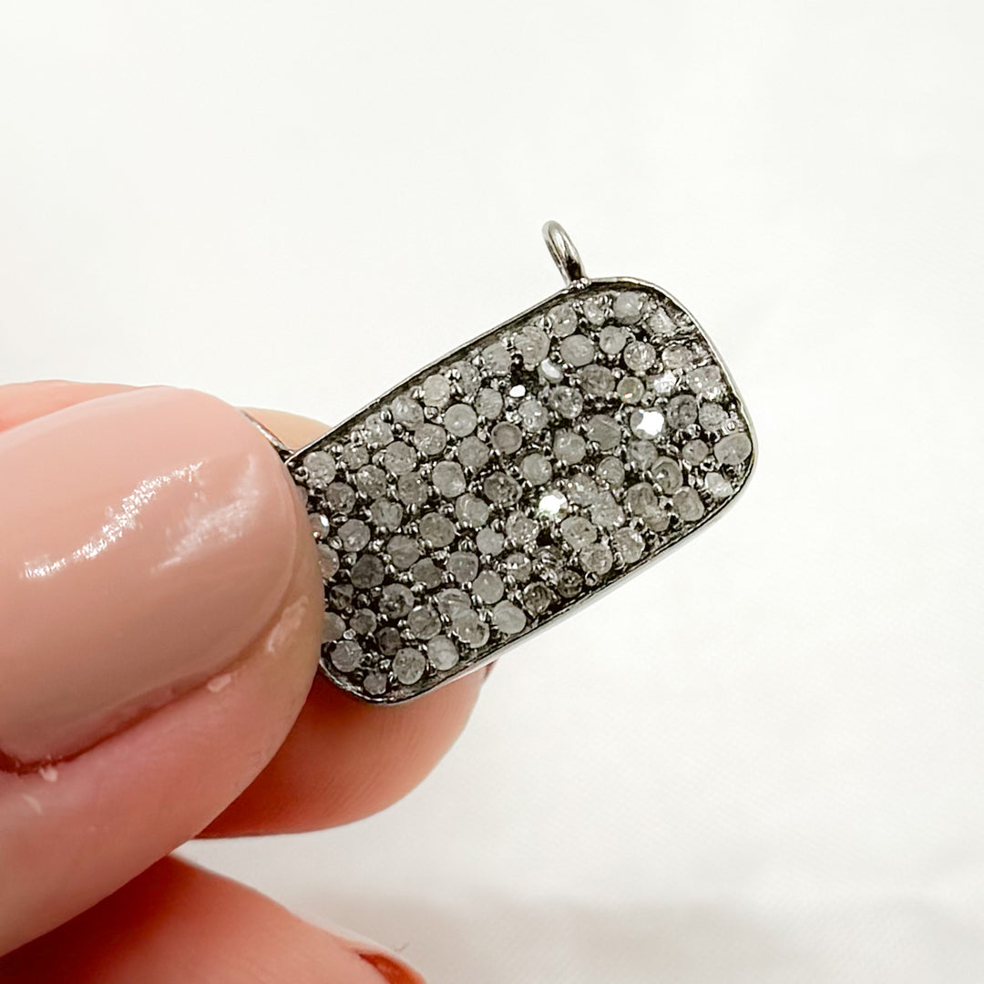 DC270. Diamond Sterling Silver Oval Pendant