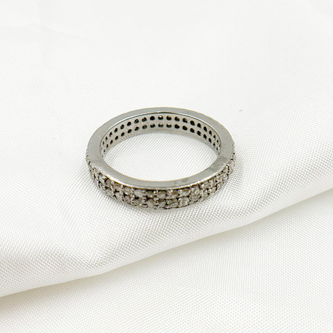 DE014. Diamond Black Rhodium Sterling Silver Ring