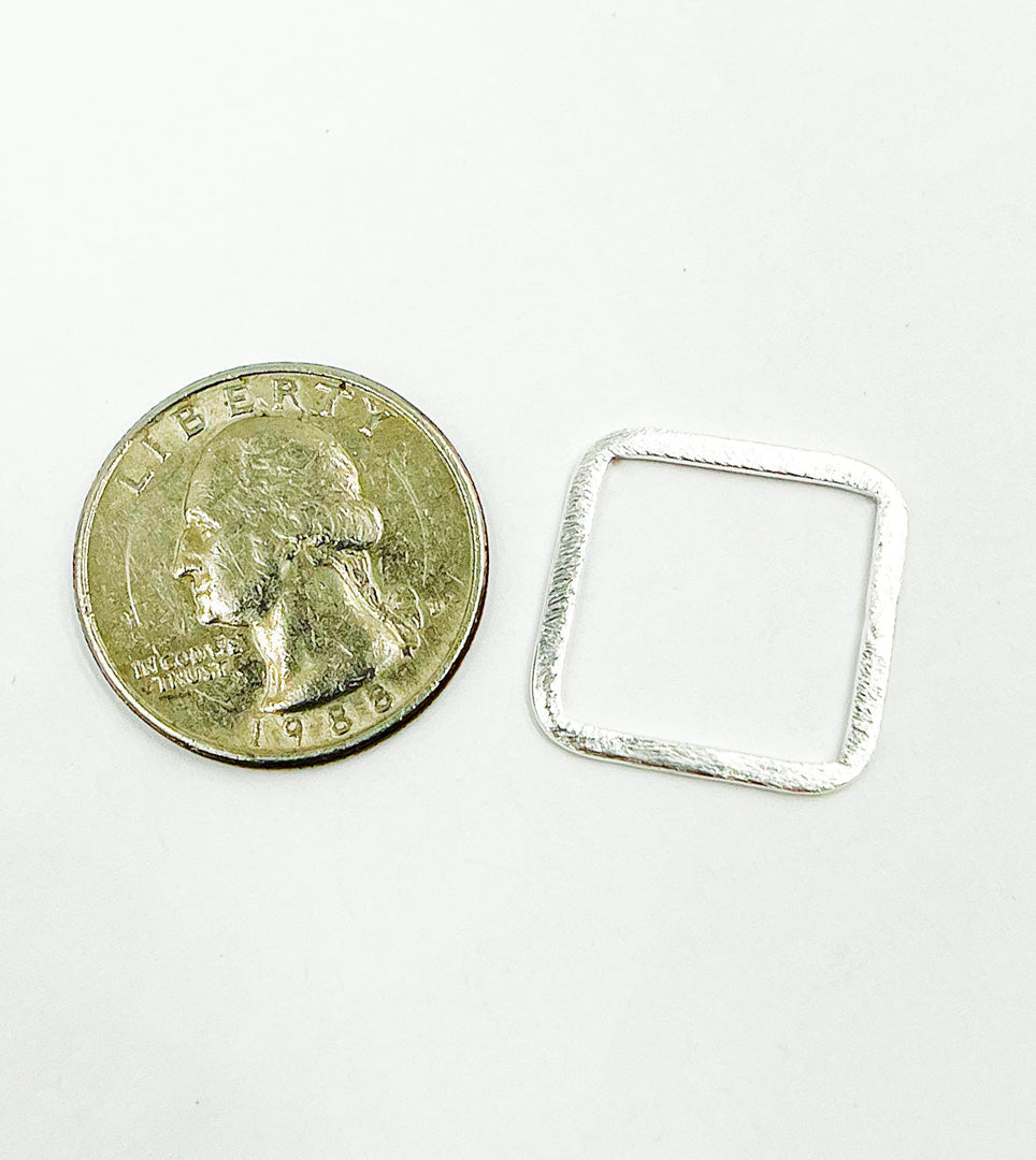 925 Sterling Silver Square Shape 20x20mm. SS3