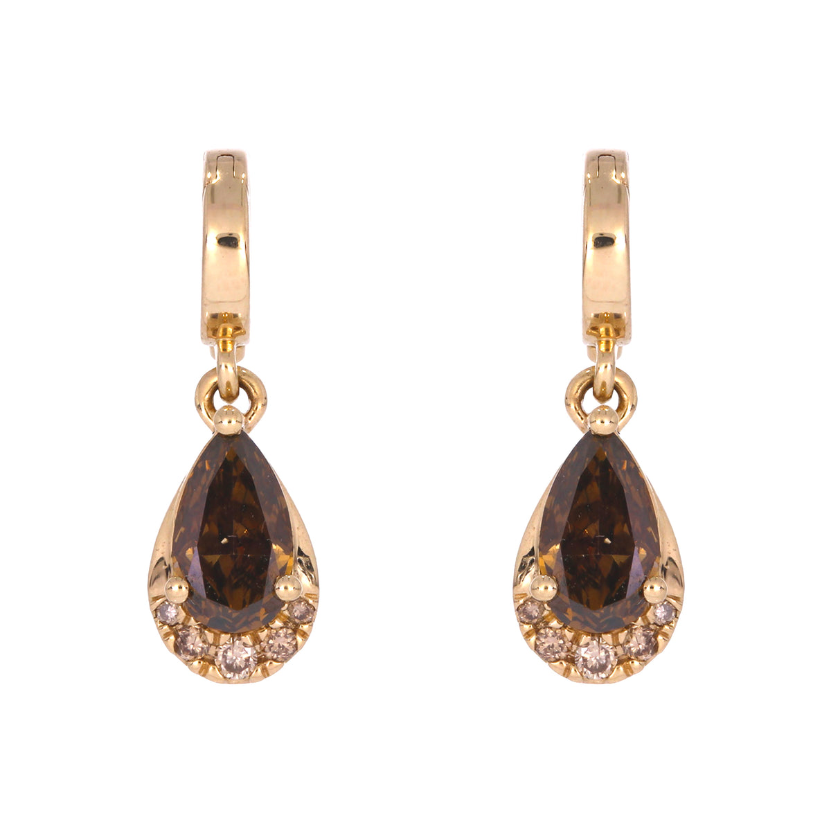 CMG00343C. 14K Solid Gold Brown Diamond Drop Charm