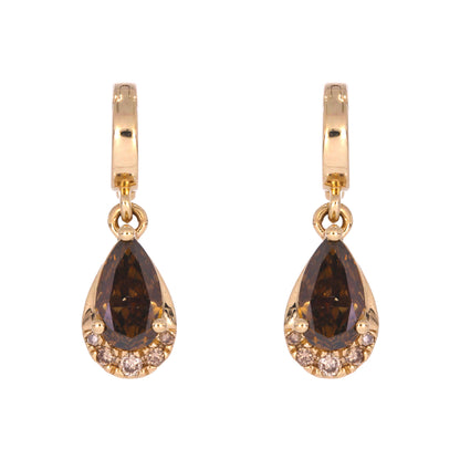 CMG00343C. 14K Solid Gold Brown Diamond Drop Charm