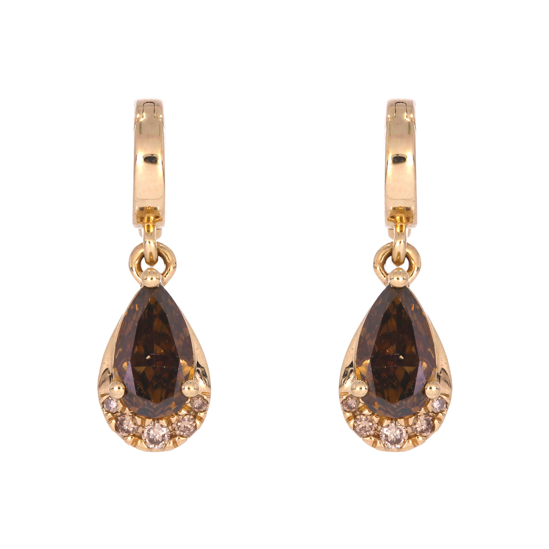 CMG00343C. 14K Solid Gold Brown Diamond Drop Charm