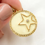 Load image into Gallery viewer, DP805A. Diamond Sterling Silver Round Star Enamel Pendant
