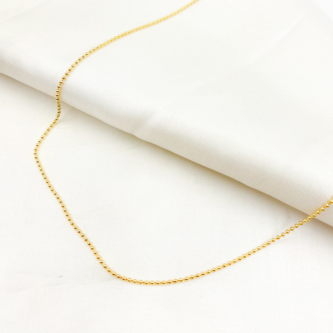 120CP. 14K Solid Yellow Gold Ball Link Chain