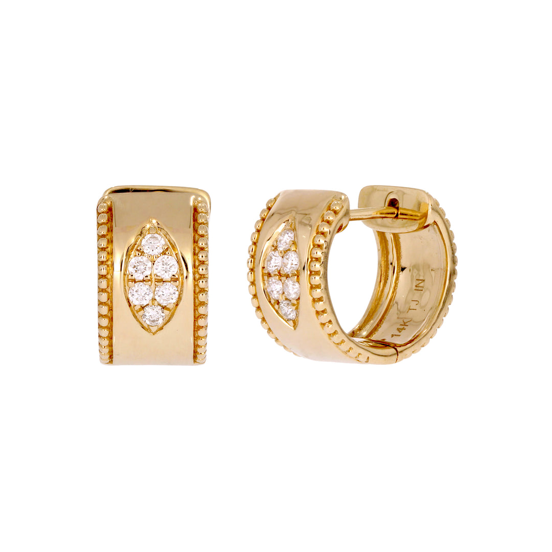 EHD57593. 14K Solid Yellow Gold Hoop Earrings