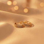 Load image into Gallery viewer, EHF56969Y. 14k Solid Gold Diamond Hoops