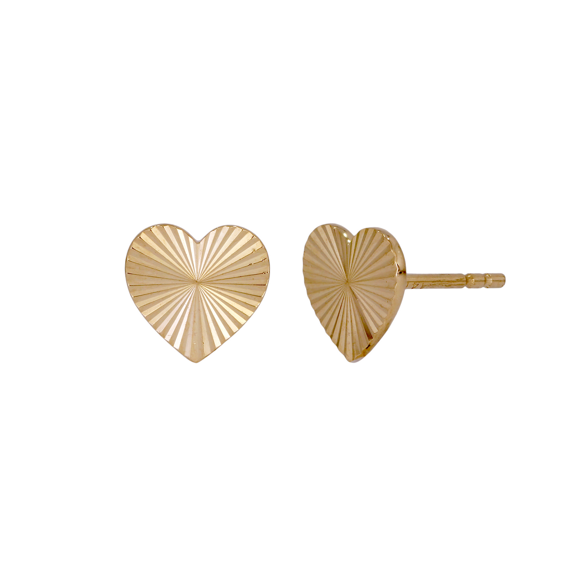 Gold Heart Studs Earrings