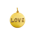 Load image into Gallery viewer, 14K Solid Gold Diamond Circle LOVE Charm. GDP84
