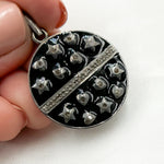 Load image into Gallery viewer, DP505A. Diamond Sterling Silver Round Enamel Pendant
