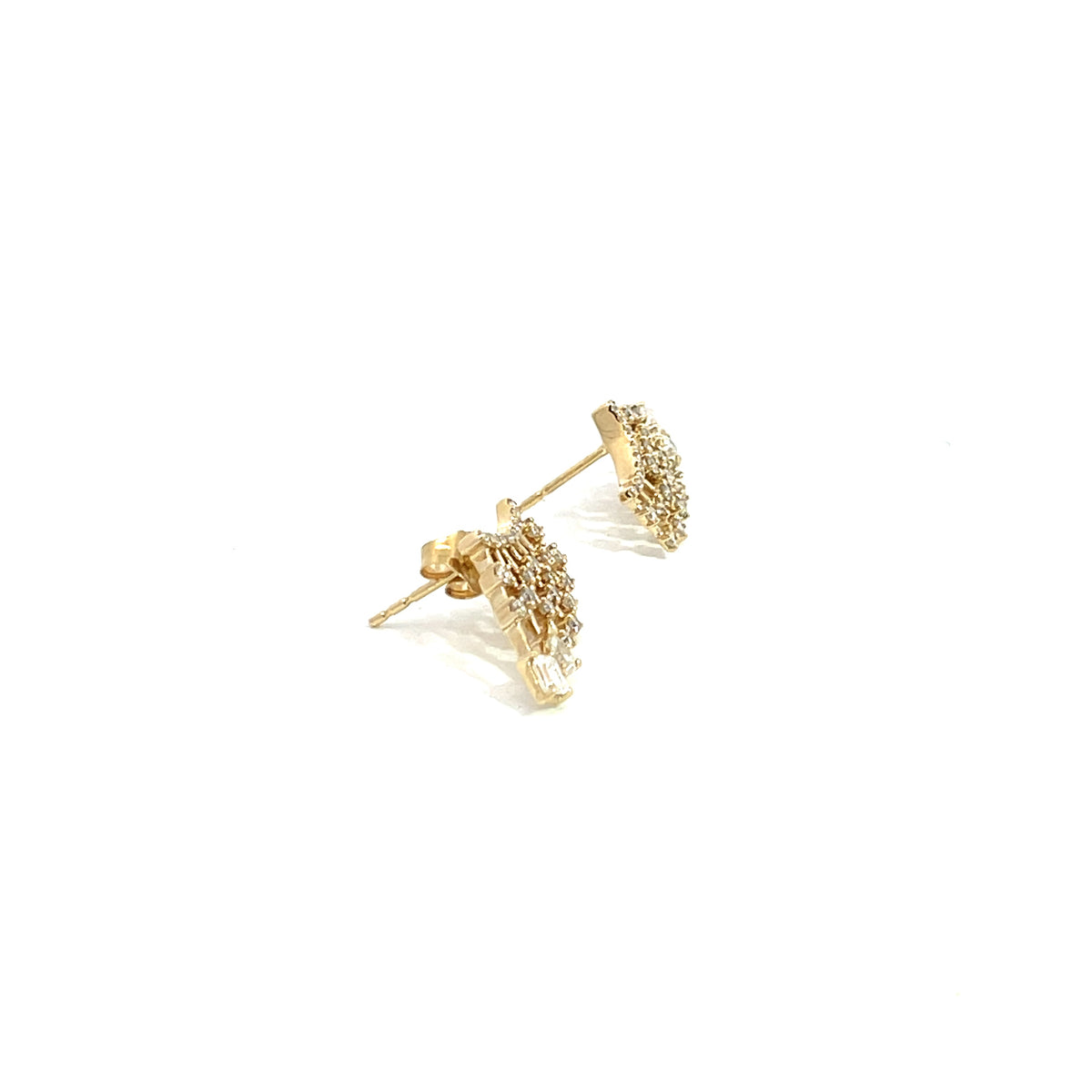EFJ52517. 14k Solid Yellow Gold Diamond Rays Studs
