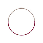 Load image into Gallery viewer, CN97276RU5X3. 14K Solid Gold Diamond and Ruby Tennis Necklace