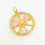 Load image into Gallery viewer, Gold Round Compass Pendant
