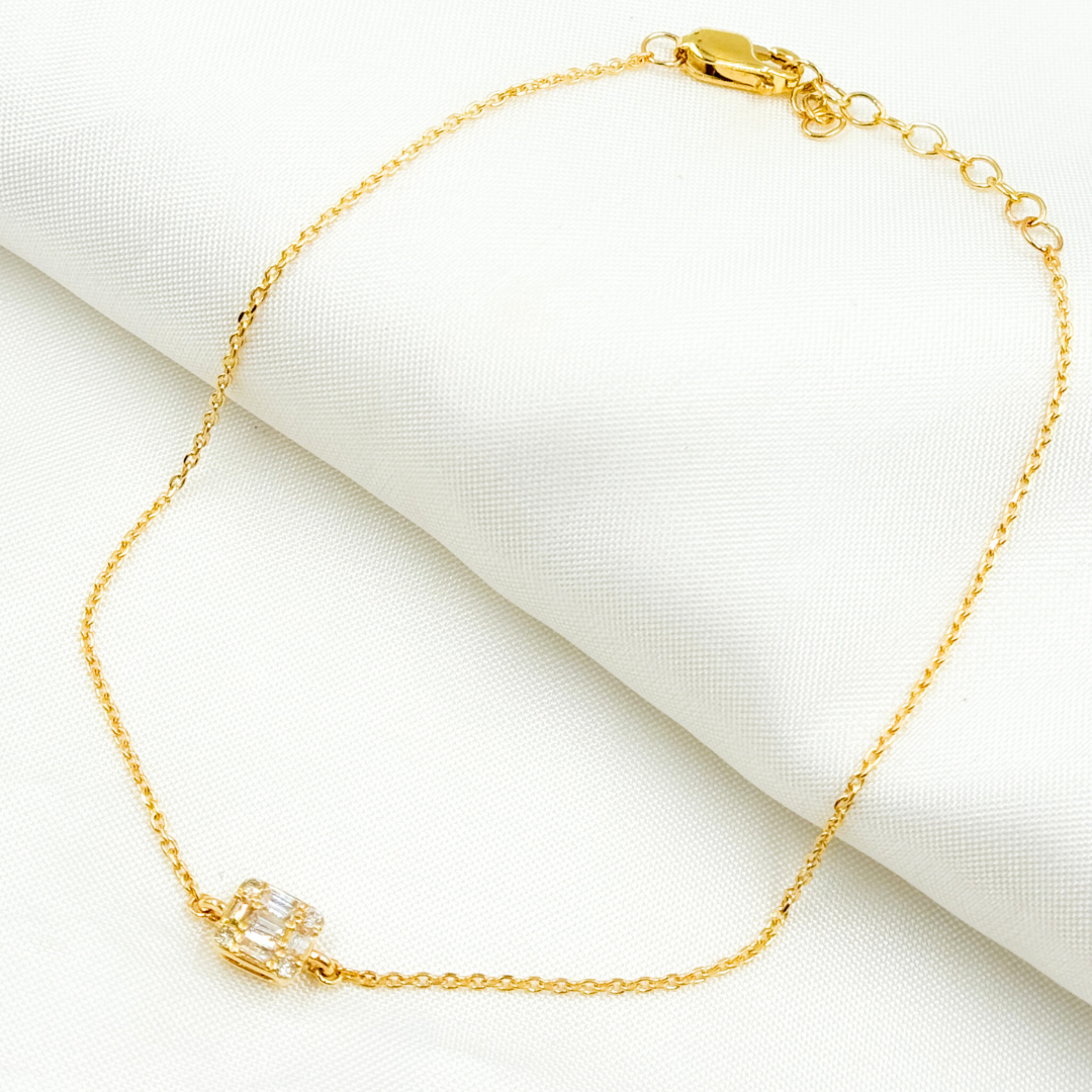 14k Solid Gold Diamond Bracelet. BFB60695