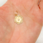 Load image into Gallery viewer, GDP254. 14K Solid Gold Diamond Hexagon Charm
